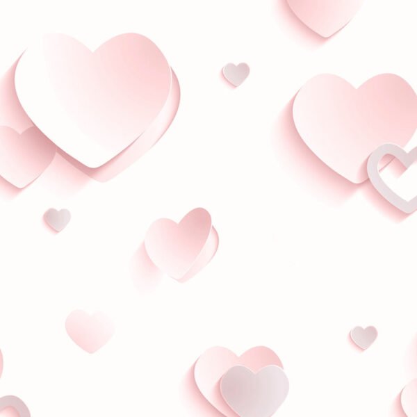 3D Hearts Glitter Wallpaper Pink Muriva J92603