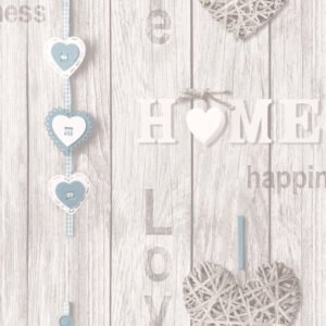 Love Your Home Wallpaper Blue Fine Decor FD41719