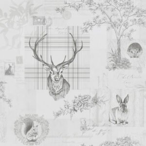 Richmond Highland Stag Wallpaper Grey Holden 98013