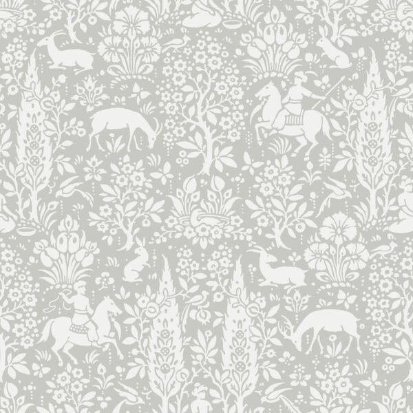 Crown Archives Woodland Wallpaper Grey M1168