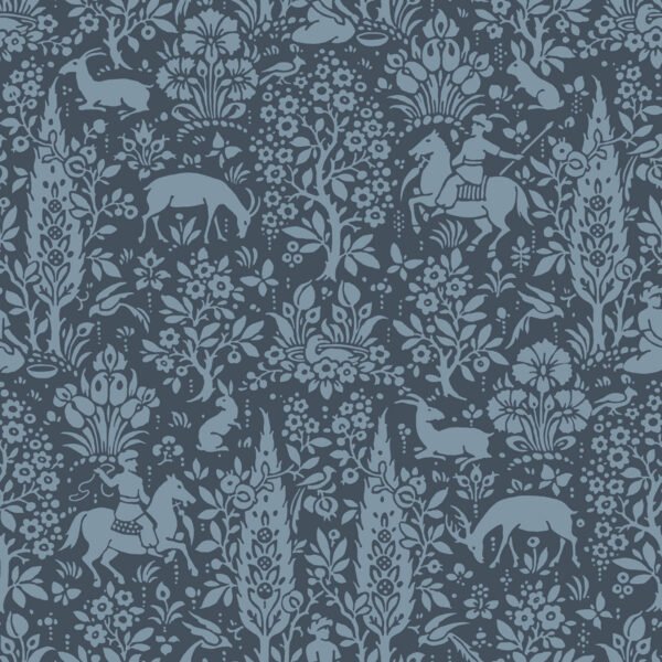 Crown Archives Woodland Wallpaper Dark Blue M1169