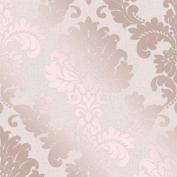 Quartz Damask Wallpaper Rose Gold Fine Decor FD42204