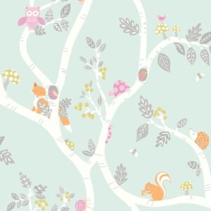 Woodland Adventure Wallpaper Soft Teal Holden 12490