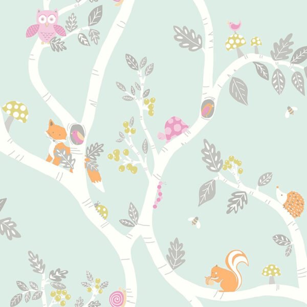 Woodland Adventure Wallpaper Soft Teal Holden 12490