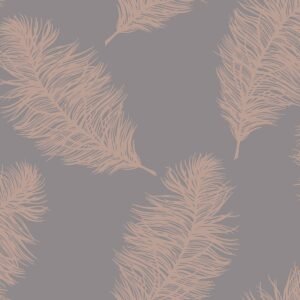 Fawning Feather Wallpaper Rose Gold / Grey Holden 12629