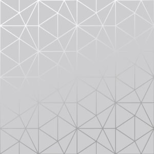 Metro Prism Geometric Triangle Wallpaper - Grey and Silver - WOW006