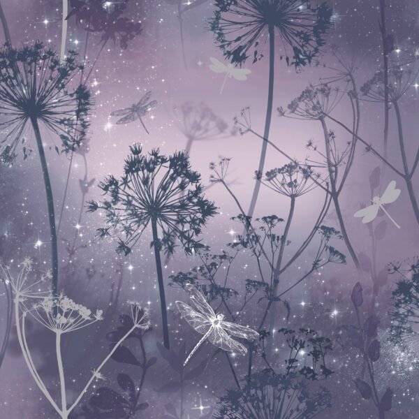 Fantasia Damselfly Wallpaper Purple Arthouse 692306