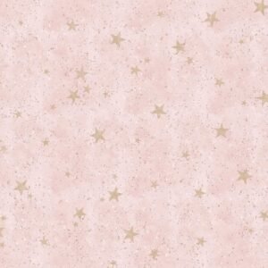 Crown Starlight Stars Wallpaper Pink / Gold M1492