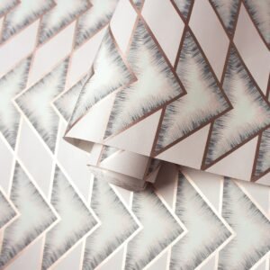 Teton Geometric Wallpaper Pink Holden 90532