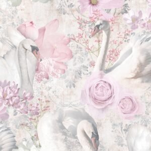 Glitter Swans Wallpaper Pink Holden 90700