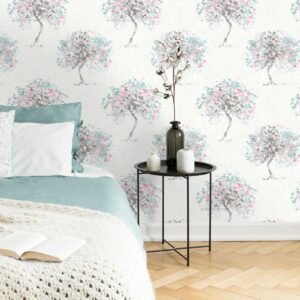 Kaleidoscope Beacon Fell Wallpaper Duck Egg / Pink Holden 90652