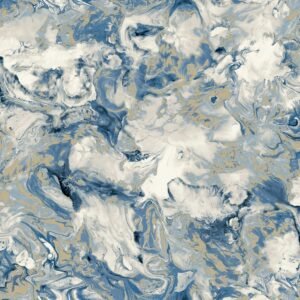 Elixir Marble Wallpaper Blue / Gold Muriva 166504