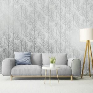 Rhea Zandra Trees Wallpaper Grey / Silver Holden 90760