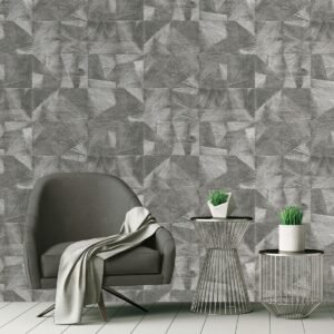 Caprice Texture Geo Wallpaper Pewter Belgravia 5443