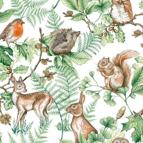 Woodland Animals Wallpaper Natural Graham and Brown 108569