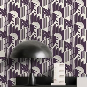 Bauhaus Wallpaper Winter Plum Mini Moderns AZDPT044WP