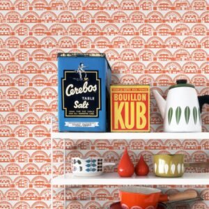 Metroland Wallpaper Harvest Orange Mini Moderns AZDPT035HO