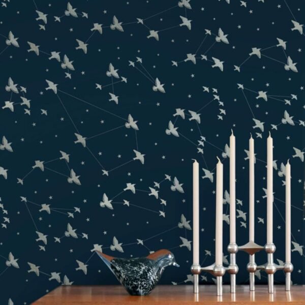 Star-ling Wallpaper Midnight and Silver Mini Moderns AZDPT029MI