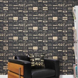 C-60 Wallpaper Chalkboard and Gold Mini Moderns AZDPT009CK