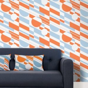 P.L.U.T.O. Wallpaper Tangerine Dream and Silver Mini Moderns AZDPT027TD