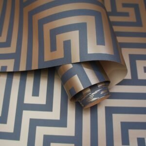 Glistening Maze Wallpaper Navy / Gold Holden 12913