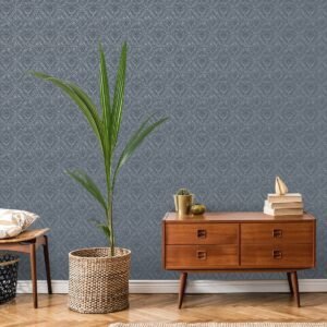 Imani Geometric Wallpaper Navy Holden 65673