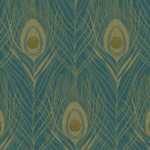 Absolutely Chic Peacock Feather Wallpaper Blue AS Creation AS369712