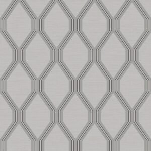 Ariana Geometric Wallpaper Grey / Silver Debona 2490