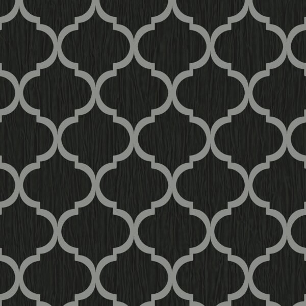 Crystal Trellis Wallpaper Black / Silver Debona 8895