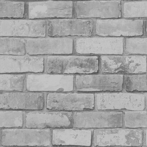 Glitter Brick Wallpaper Silver Debona 9804