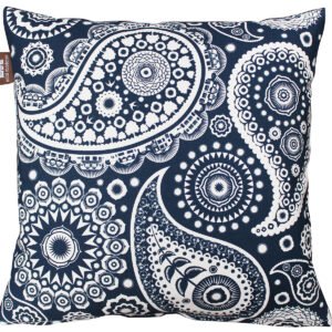 Mini Moderns Paisley Crescent Cushion Indigo