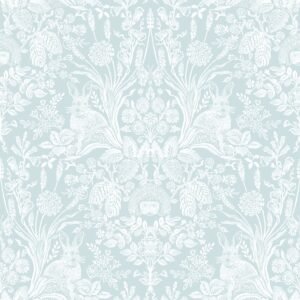 Harlen Woodland Damask Wallpaper Duck Egg World of Wallpaper 50341