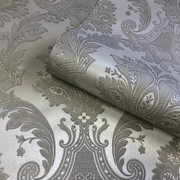 Amara Damask Wallpaper Gunmetal Belgravia 7372