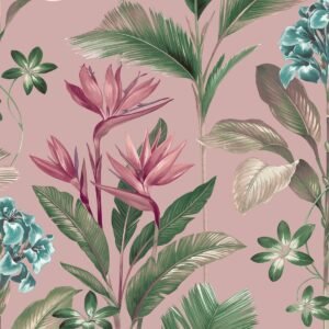 Oliana Floral Wallpaper Pink Belgravia 8485