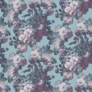 Elle Decoration Floral Baroque Wallpaper Teal Pink Green 1015318