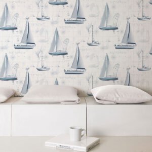 Global Fusion Sail Away Wallpaper Blue Galerie G56420