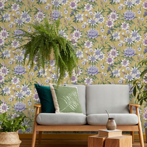 Amazonia Passiflora Ochre Wallpaper Holden 91321