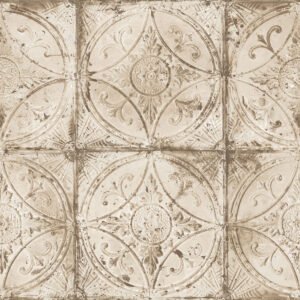 Grunge Collection Wallpaper Tin Tile Beige Galerie G45375