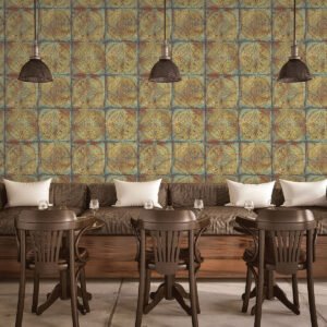 Grunge Collection Wallpaper Tin Tile Copper Galerie G45376