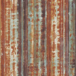 Grunge Collection Wallpaper Corrugated Metal Gold Rust Galerie G45358