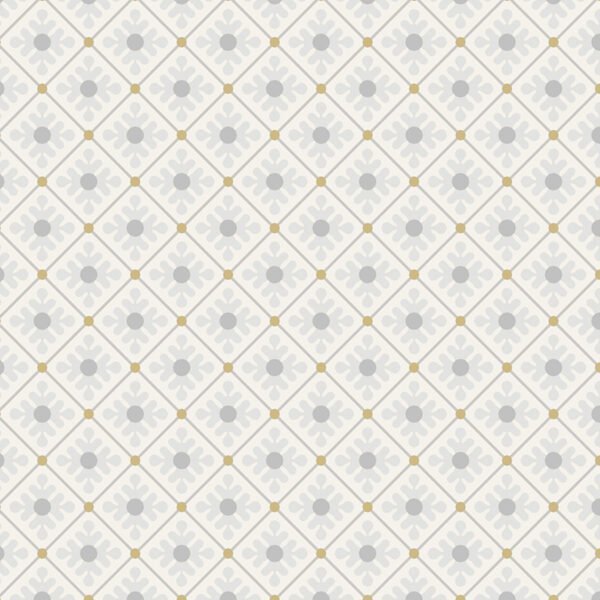 Apelviken Small Trellis Wallpaper White Grey Galerie 33022