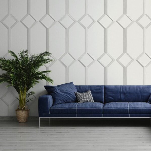 Azzurra Panel Wallpaper Off White Belgravia 9503