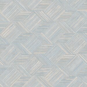 Evergreen Grassy Tile Wallpaper Blue Beige Galerie 7356