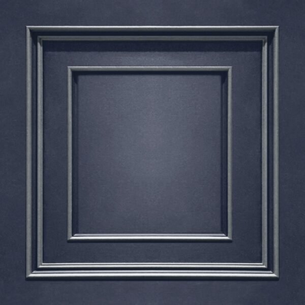 Amara Panel Vinyl Wallpaper Navy / Silver Belgravia 7387