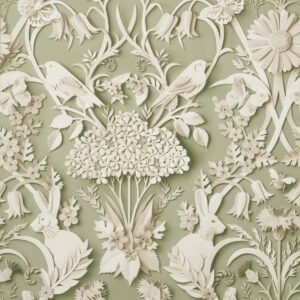 Dimensions Woodland Wallpaper Sage Green Fine Decor FD42951