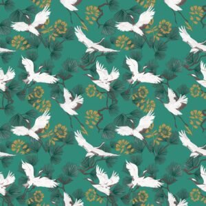 Furn Demoiselle Birds Wallpaper Jade Green DEMOISE/WP1/JAD