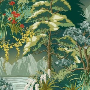 Panacea Forest Wallpaper Deep Green Belgravia 1155