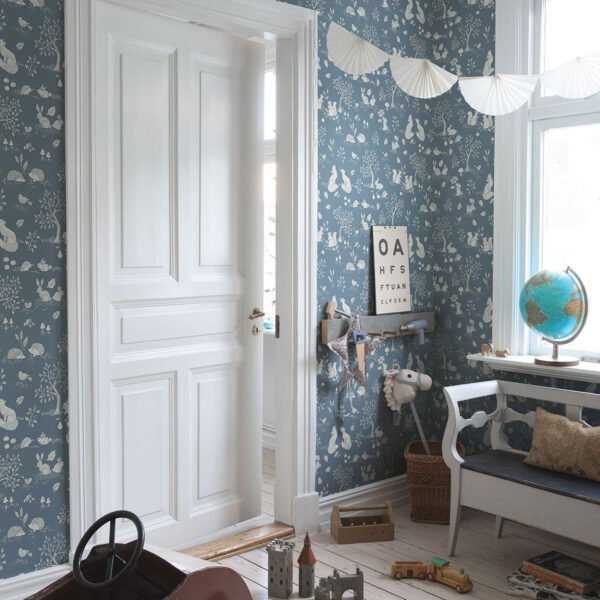 Apelviken 2 Ivar Wallpaper Blue Galerie 44129