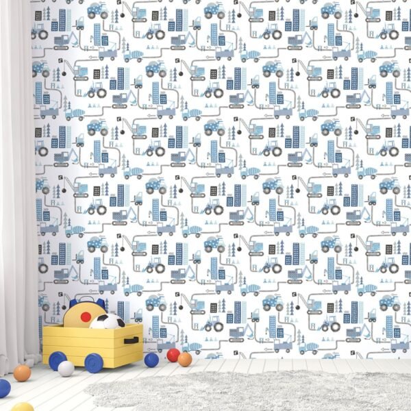 Tiny Tots 2 Construction Wallpaper Blues Galerie G78360