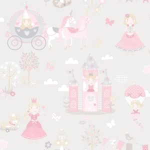 Tiny Tots 2 Fairytale Wallpaper Grey Pinks Galerie G78370